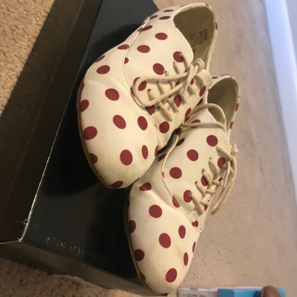 Polka dot Oxford flats - Picture 2 of 3